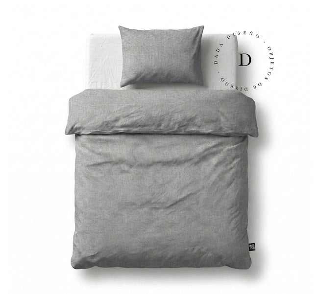 Funda Plumón Lino Gris Cuna 145 x 105 cm