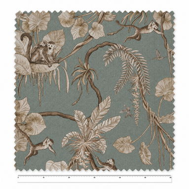 Playful Monkeys Vintage Green