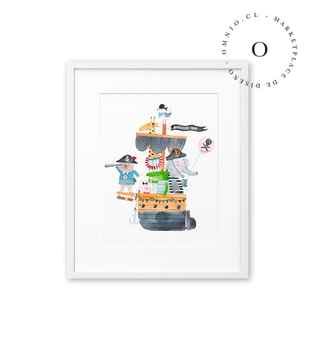 Pirate Animals Cuadro