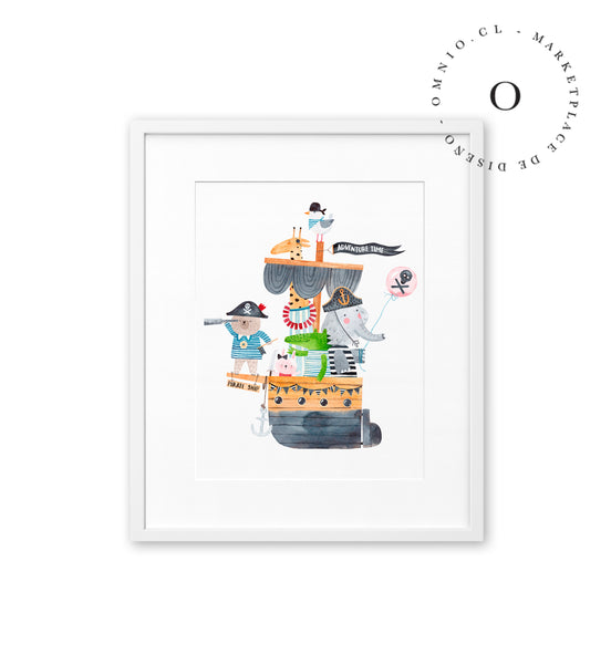 Pirate Animals Cuadro