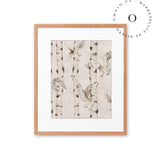 Birch And Owls White Cuadro