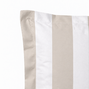 Respaldo de cama recto Rayas Beige — detalle de la tela