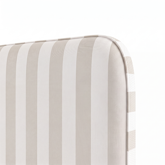 Respaldo de cama Rayas Beige — detalle de la tela