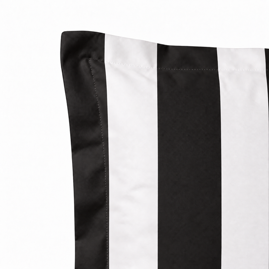 Respaldo de cama recto Rayas Negro — detalle de la tela