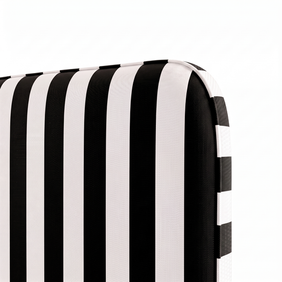Respaldo de cama Rayas Negro — detalle de la tela