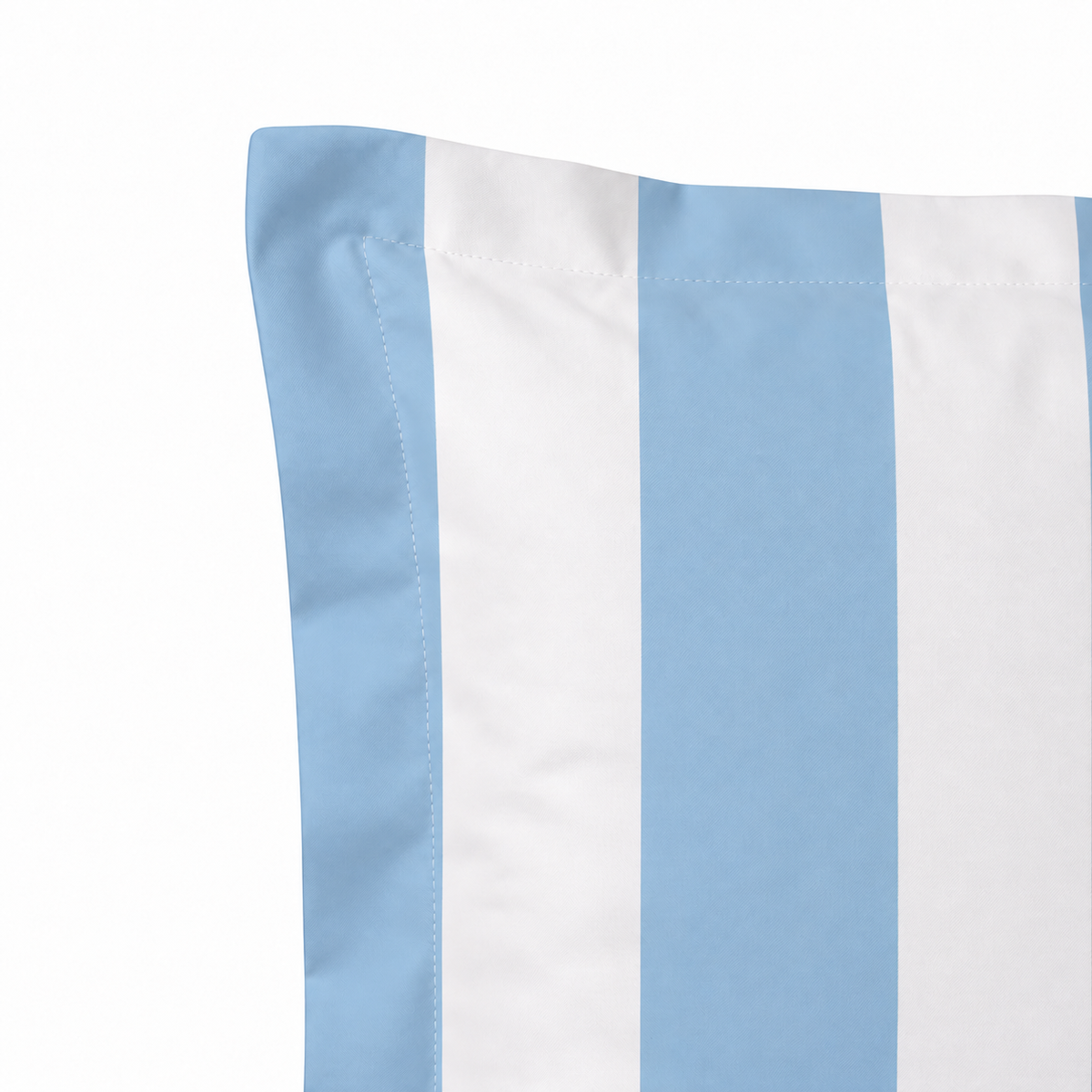 Respaldo de cama recto Rayas Celeste — detalle de la tela