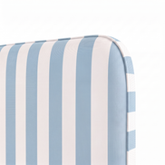 Respaldo de cama Rayas Celeste — detalle de la tela