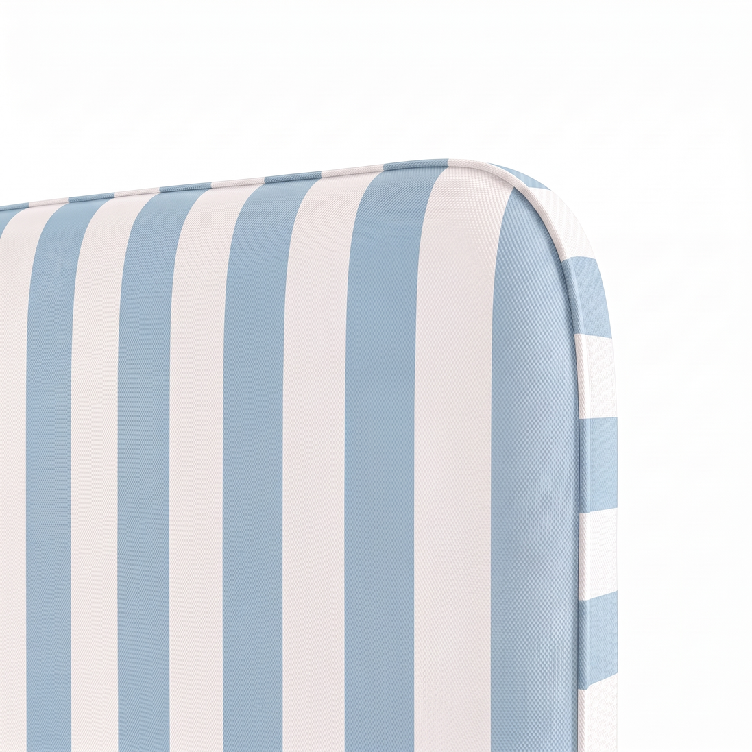 Respaldo de cama Rayas Celeste — detalle de la tela