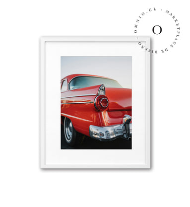 Red Car Retro Cuadro