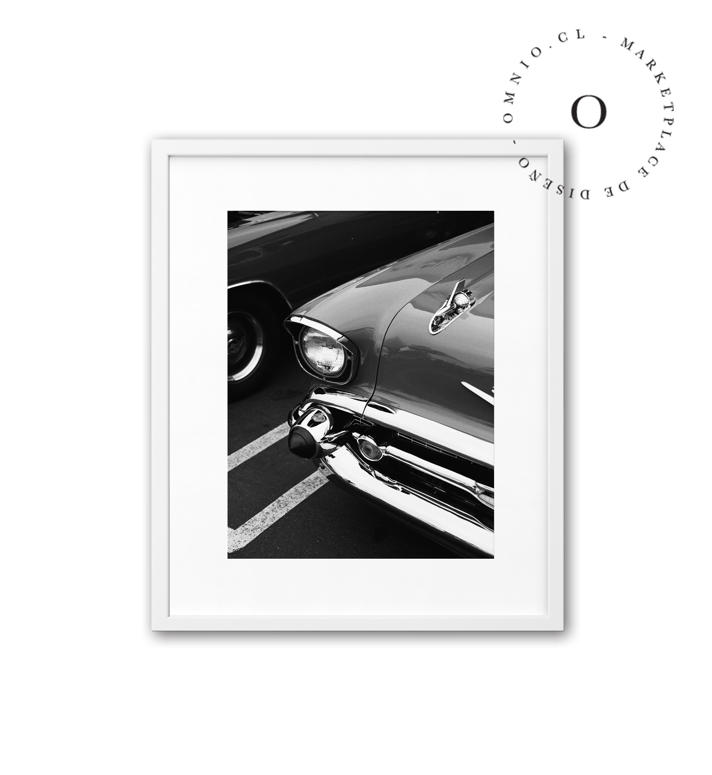 Retro Car B&W Cuadro