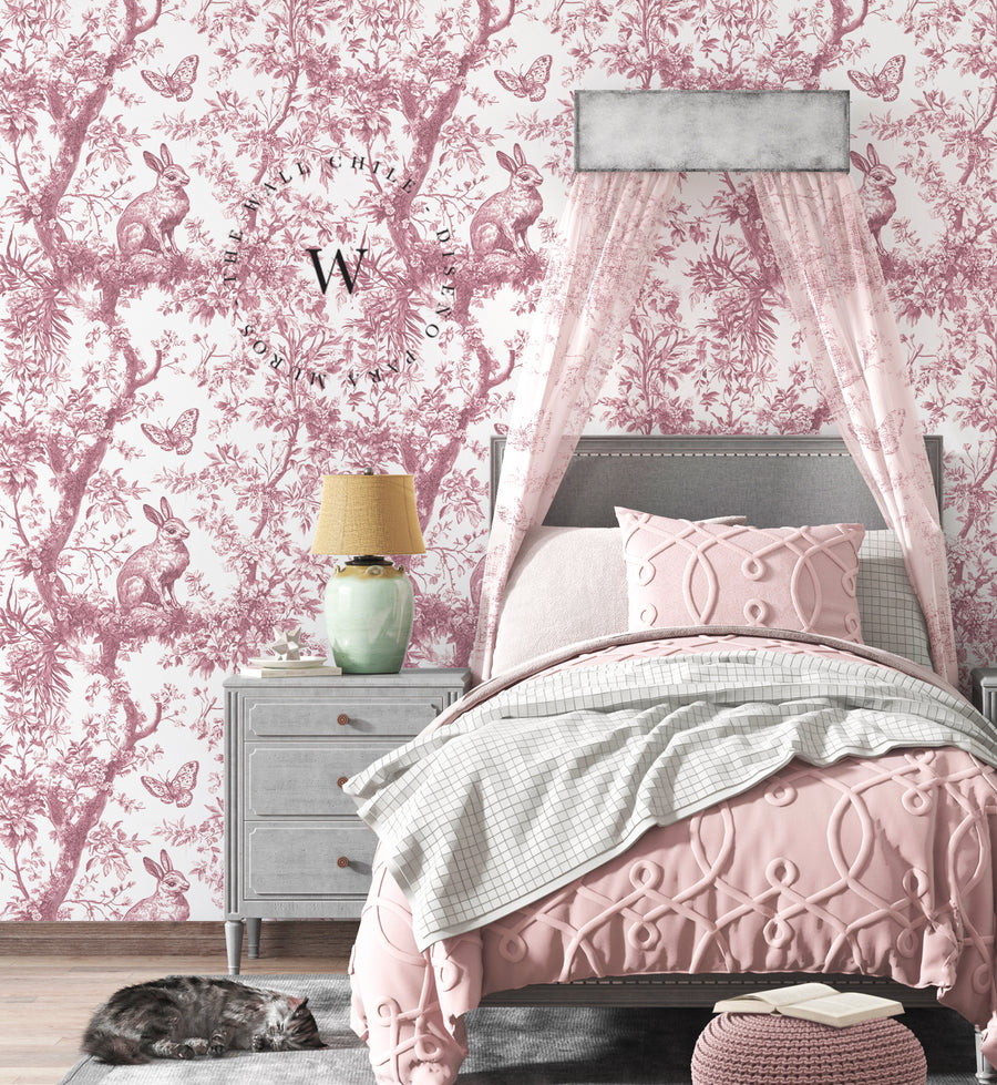 Rabbit Jouy Pink