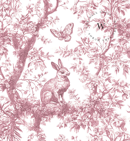 Rabbit Jouy Pink