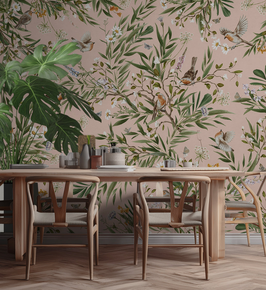 Playful Robins – Pink