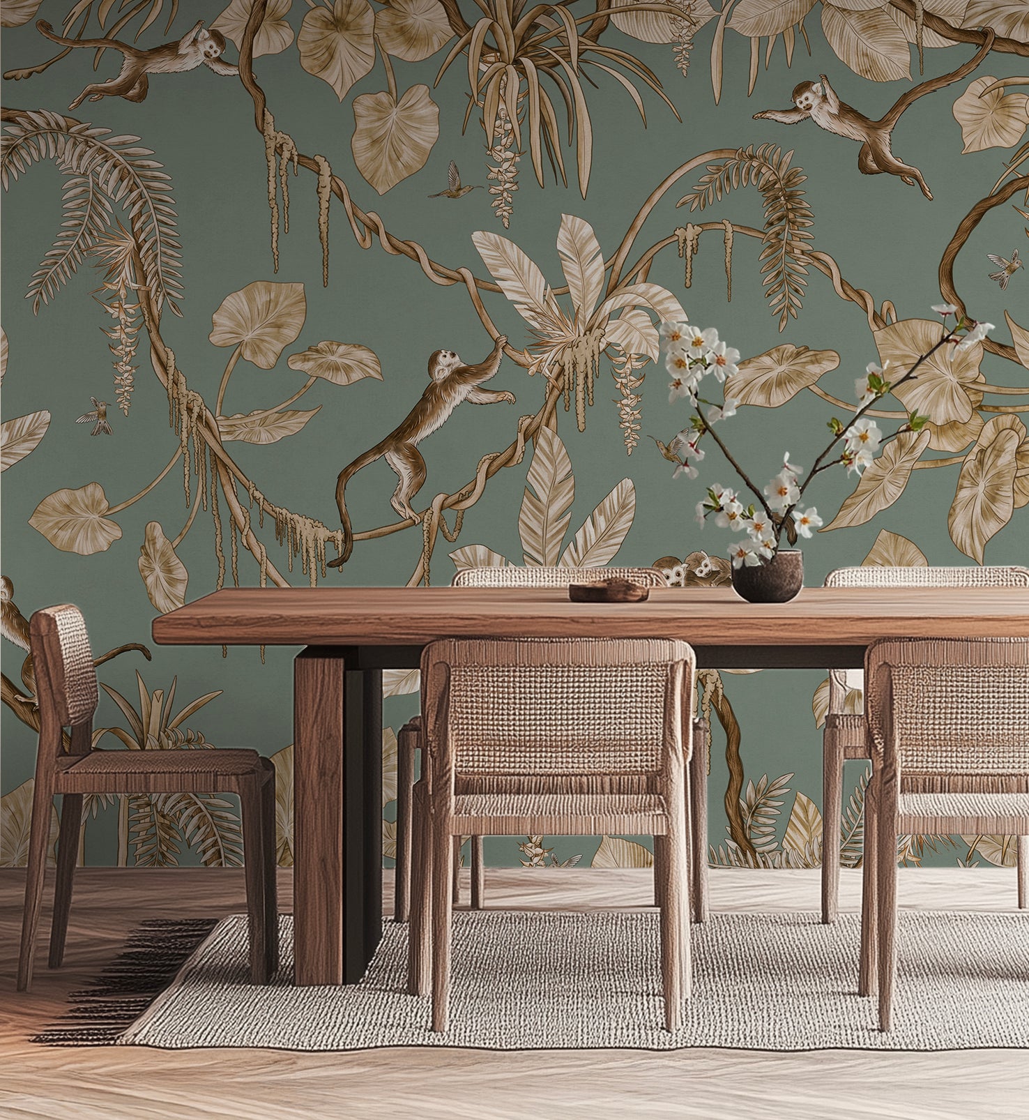 Playful Monkeys – Vintage Green