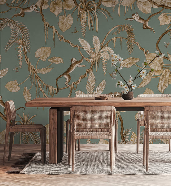 Playful Monkeys – Vintage Green