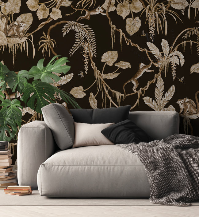 Playful Monkeys – Vintage Black