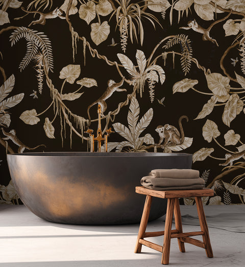 Playful Monkeys – Vintage Black