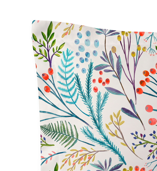 Respaldo de cama recto Color Botanic — detalle de la tela
