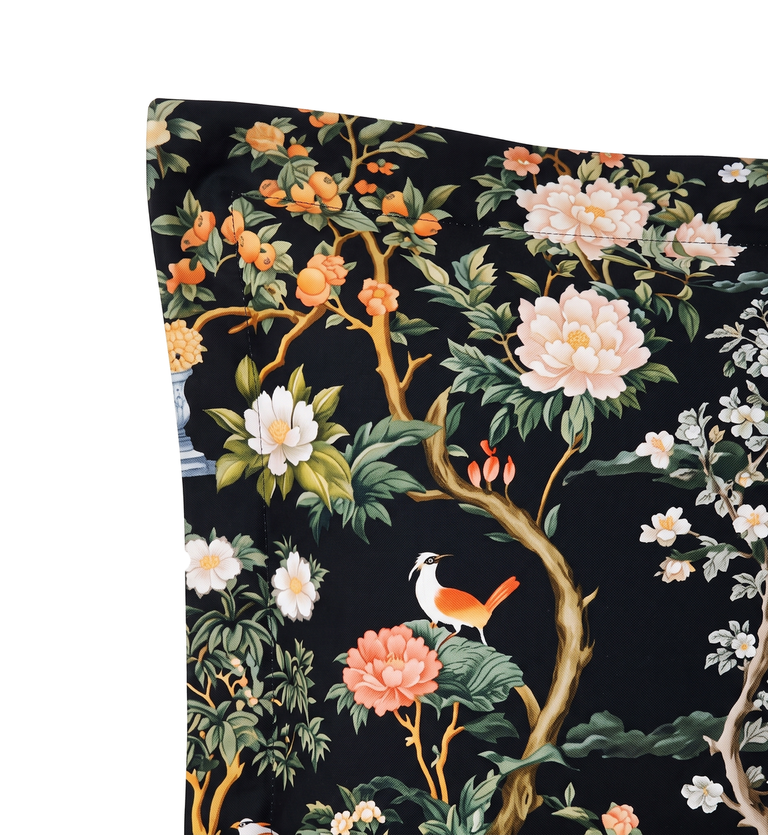 Respaldo de cama recto Dark Chinoiserie — detalle de la tela