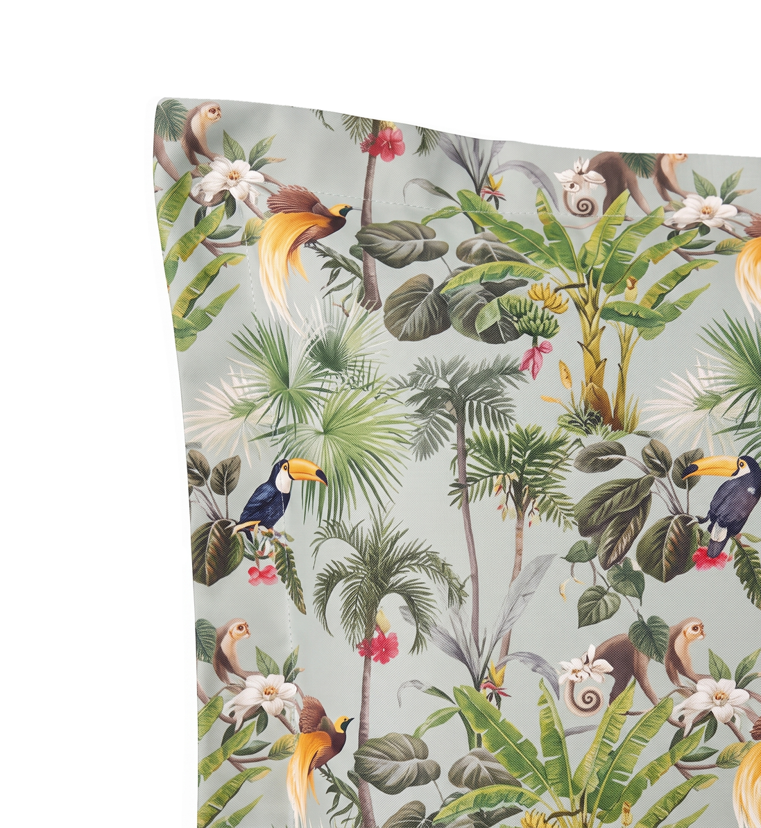 Respaldo de cama recto Mint Jungle — detalle de la tela