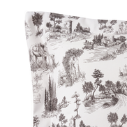 Respaldo de cama recto Toile De Jouy Black — detalle de la tela