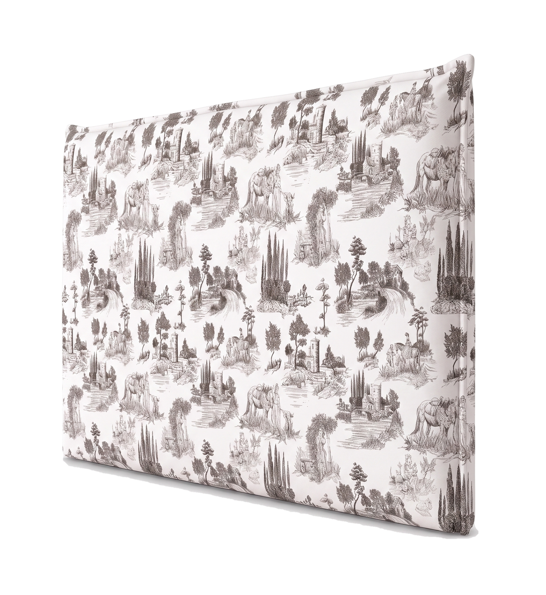 Respaldo de cama recto Toile De Jouy Black — vista lateral