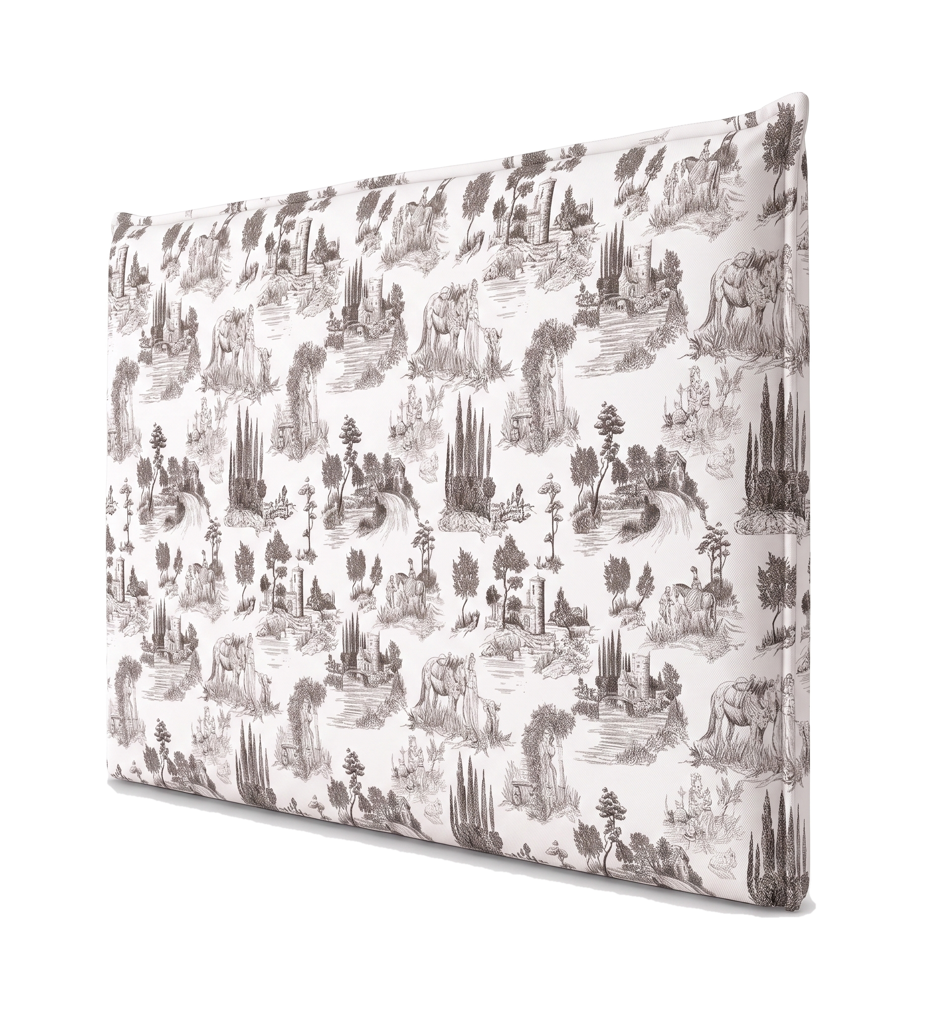 Respaldo de cama recto Toile De Jouy Black — vista lateral