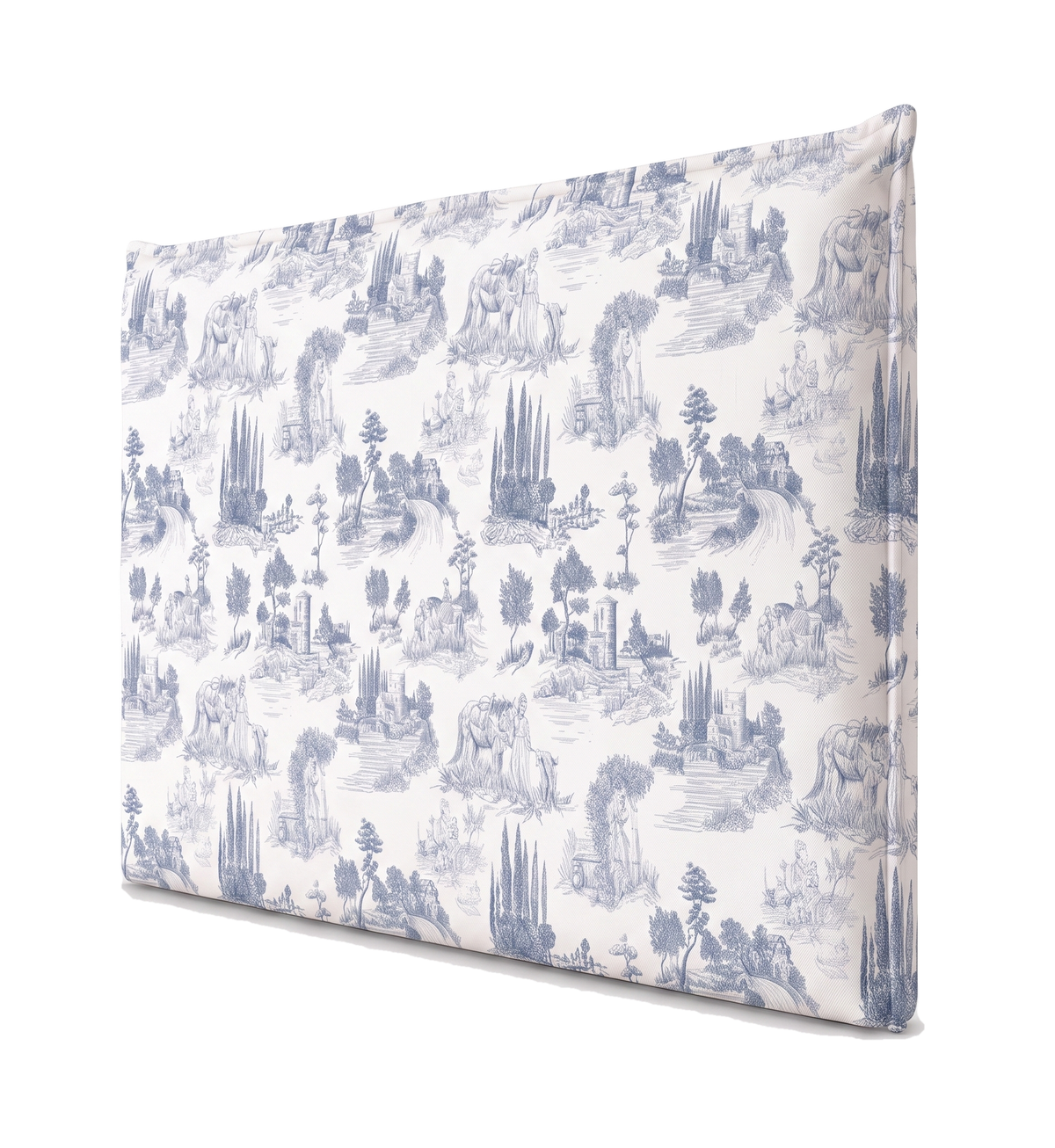Respaldo de cama recto Toile De Jouy Blue — vista lateral