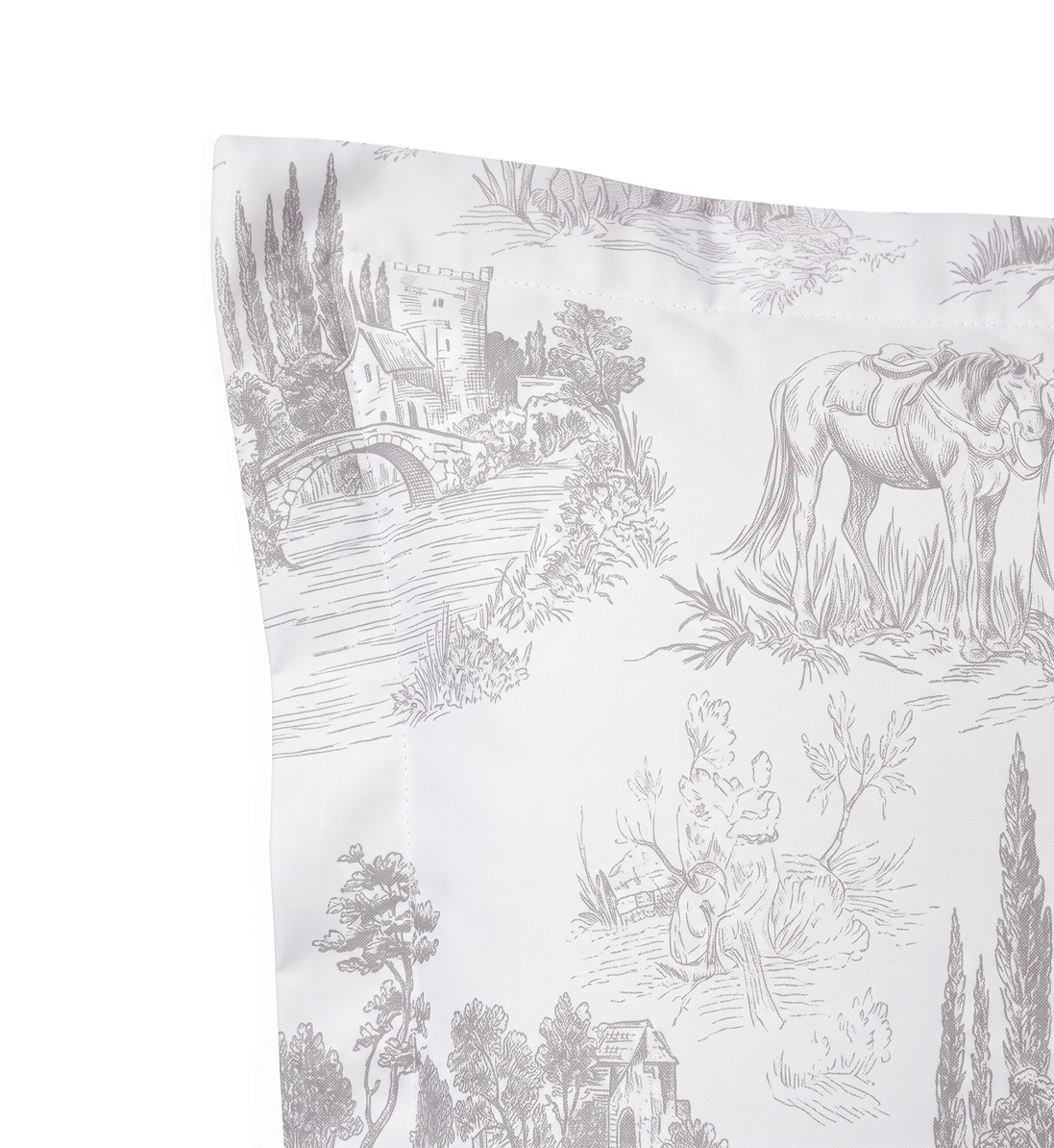 Respaldo de cama recto Toile Gris — detalle de la tela