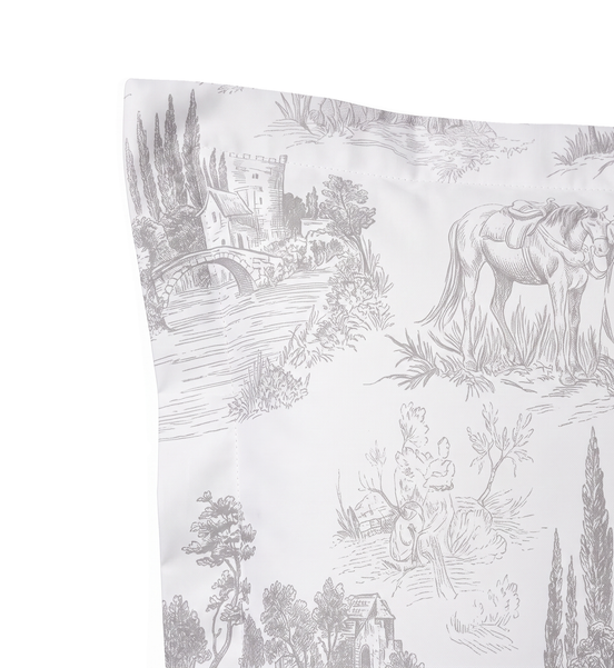 Respaldo de cama recto Toile Gris — detalle de la tela