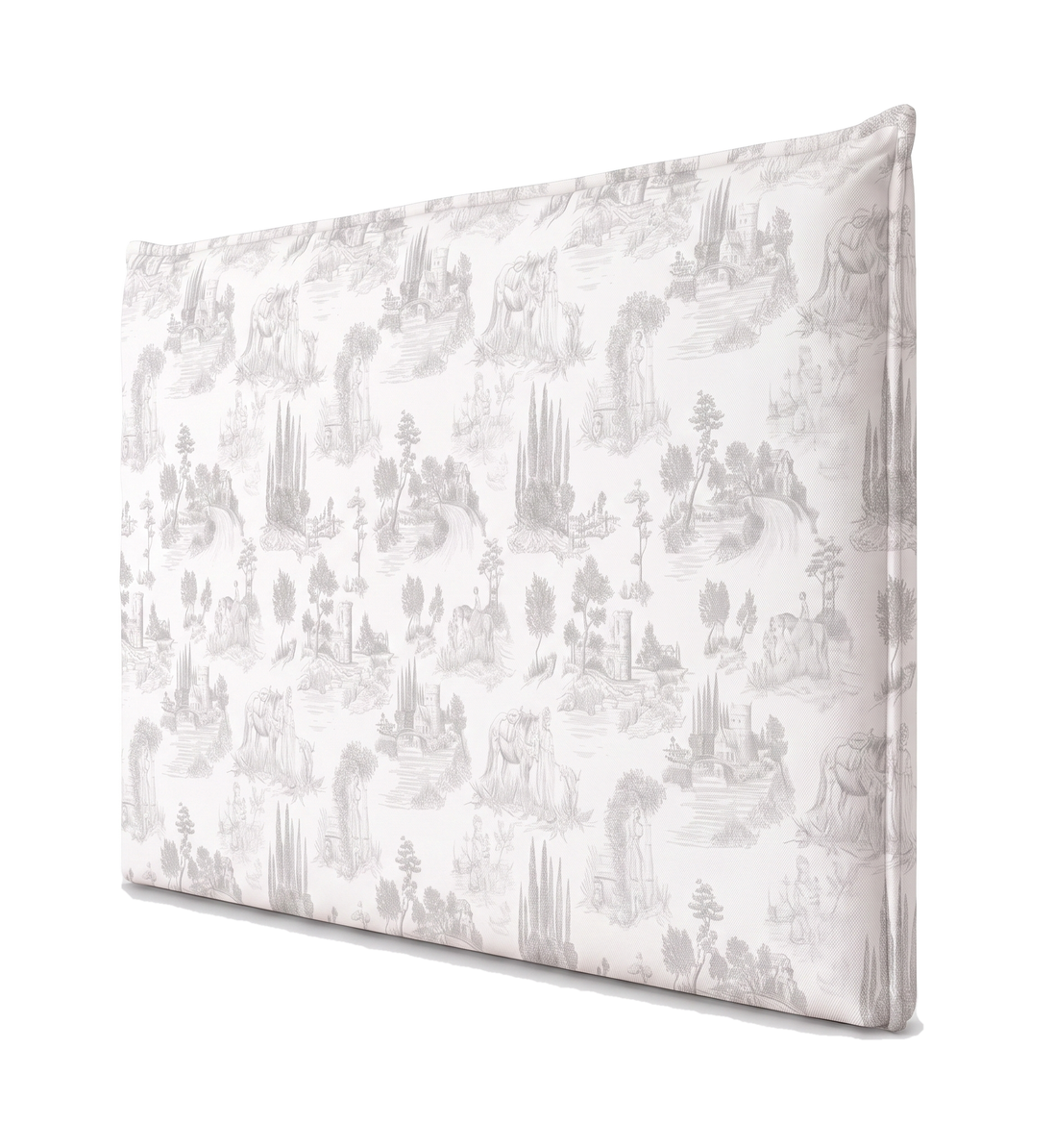 Respaldo de cama recto Toile Gris — vista lateral