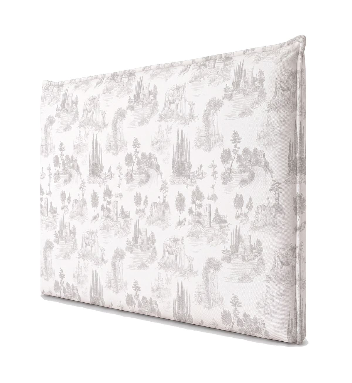 Respaldo de cama recto Toile Gris — vista lateral