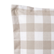 Respaldo de cama recto Vichy Beige — detalle de la tela