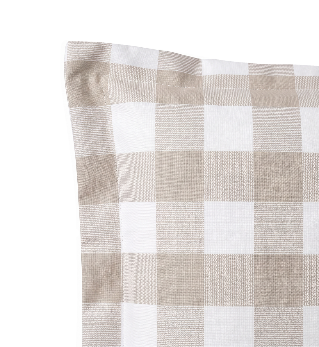 Respaldo de cama recto Vichy Beige — detalle de la tela