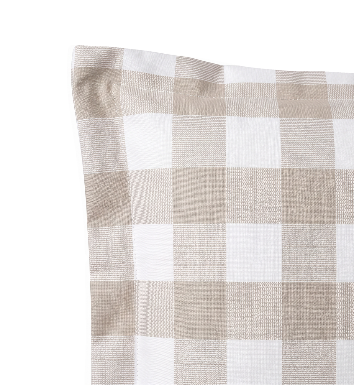 Respaldo de cama recto Vichy Beige — detalle de la tela