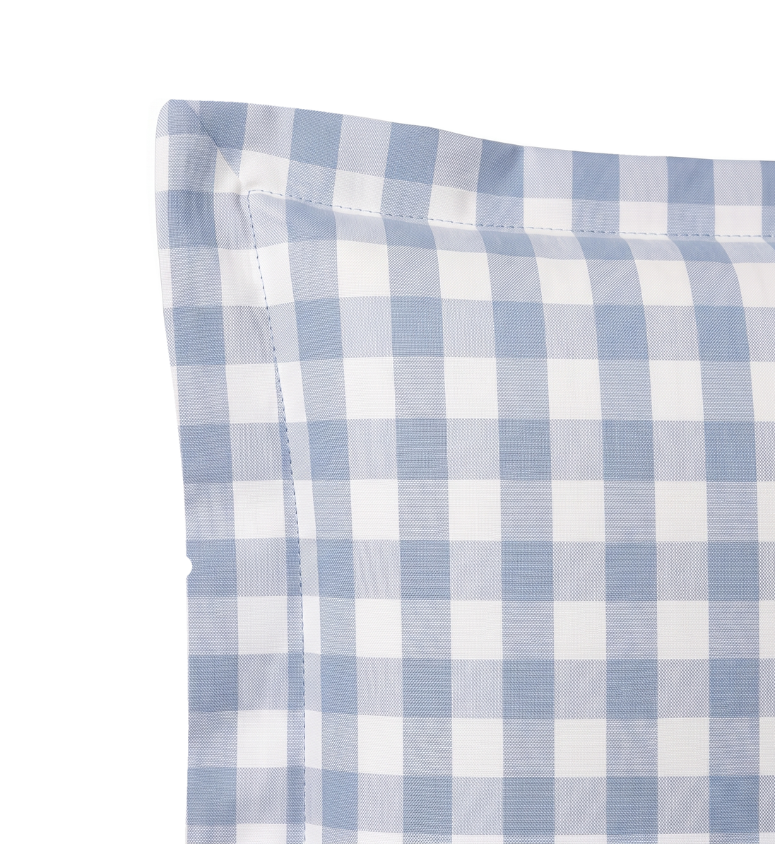 Respaldo de cama recto Vichy Blue — detalle de la tela