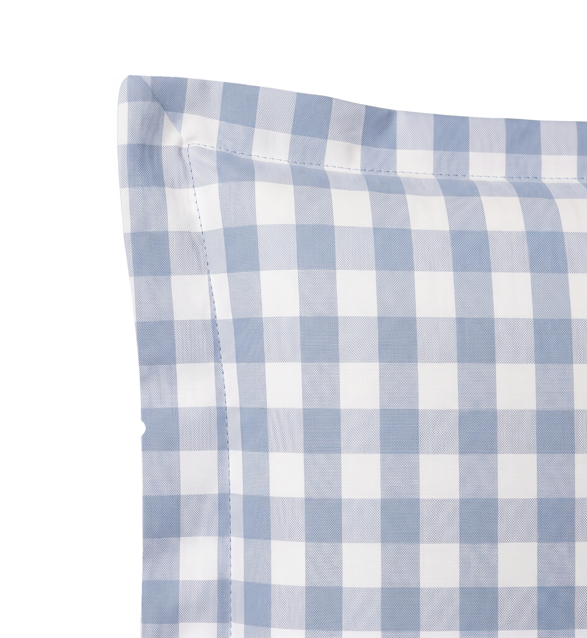 Respaldo de cama recto Vichy Blue — detalle de la tela