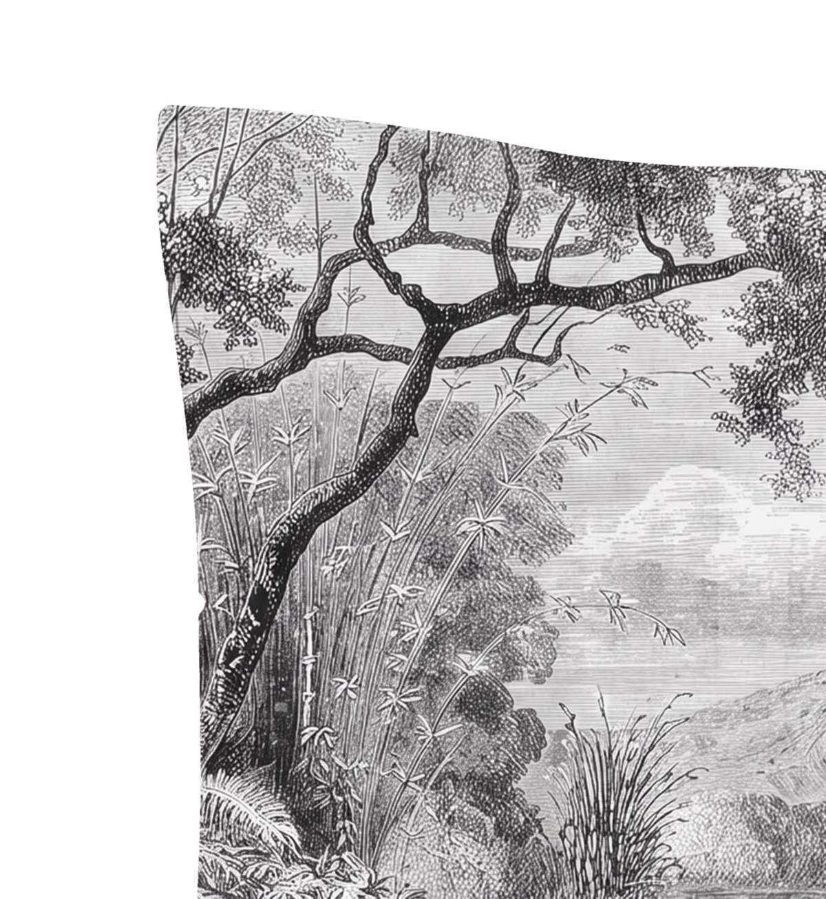Respaldo de cama recto Vintage Landscape — detalle de la tela