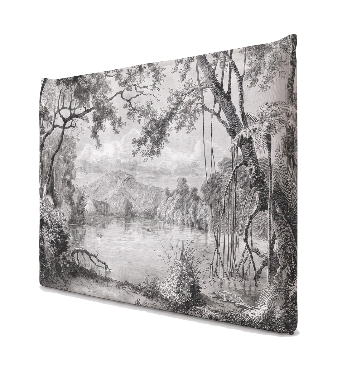 Respaldo de cama recto Vintage Landscape — vista lateral