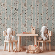 Birch And Owls Blue