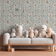 Birch And Owls Blue