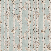Birch And Owls Blue