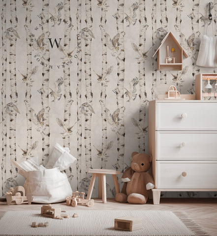 Birch And Owls White