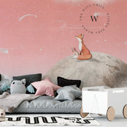 Fox On The Moon Pink
