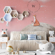 Fox On The Moon Pink