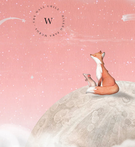 Fox On The Moon Pink