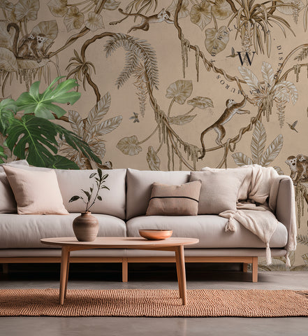 Playful Monkeys – Vintage Beige