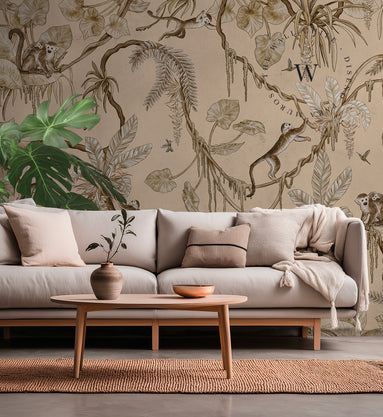 Playful Monkeys – Vintage Beige