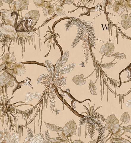 Playful Monkeys – Vintage Beige