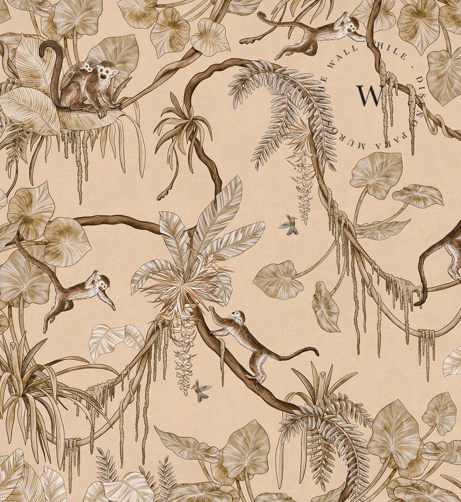 Playful Monkeys – Vintage Beige